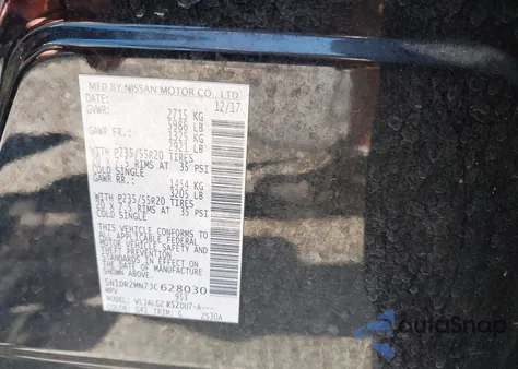 2018 Nissan Pathfinder Sl z USA, uszkodzony, nr VIN 5N1DR2MN7JC628030